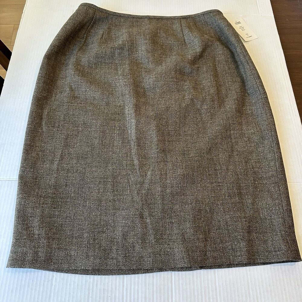 Vintage Larry Levine Classic Brown Pencil Skirt Sz 12 Lined Office Wear